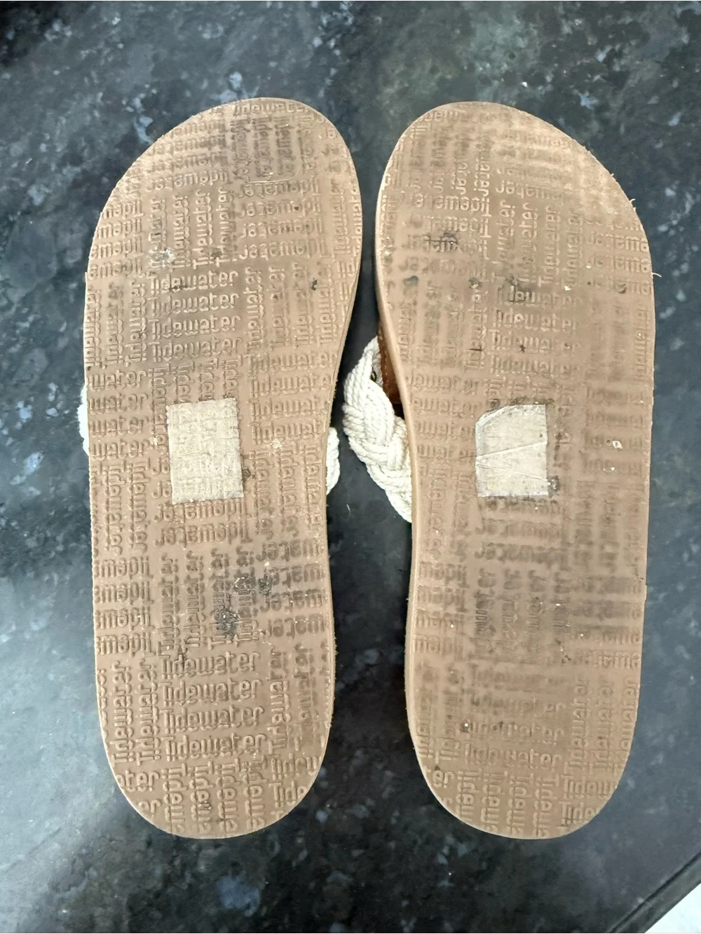 Tidewater Women’s Nantucket Harbor White Braided Rope Flip Flops Size 9/10 L